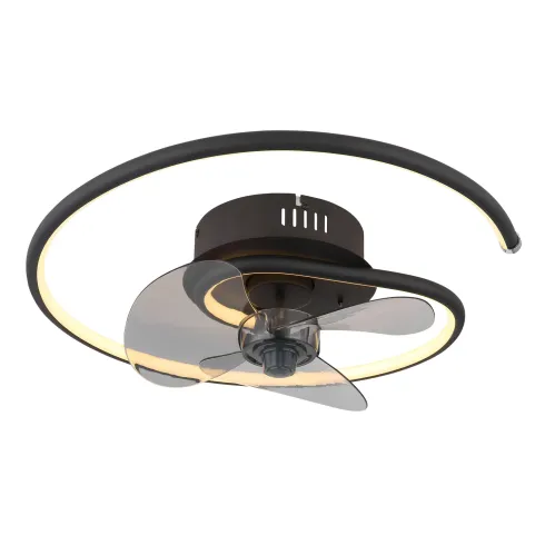 Ventilatore da Soffitto con Luce LED Nero Moderno 30W Telecomando