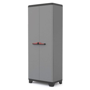 Armadio Keter Resistente Alto Grigio Portascope Componibile con Serratura Patio | BricoShop24
