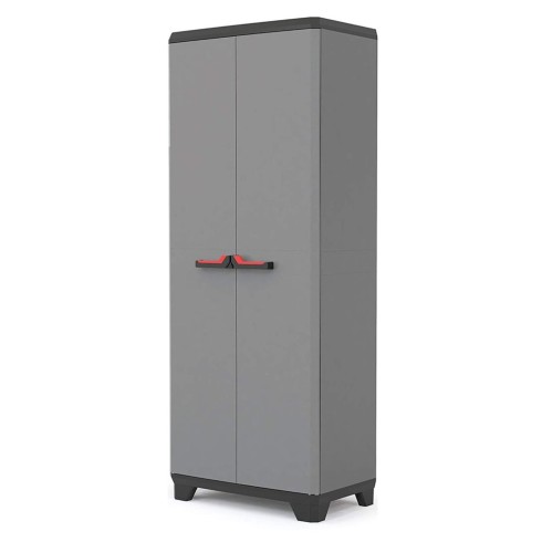 Armadio Keter Resistente Alto Grigio Portascope Componibile con Serratura Patio | BricoShop24