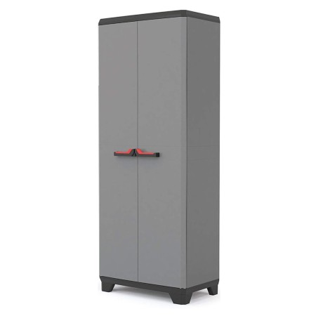 Armadio Keter Resistente Alto Grigio Portascope Componibile con Serratura Patio | BricoShop24
