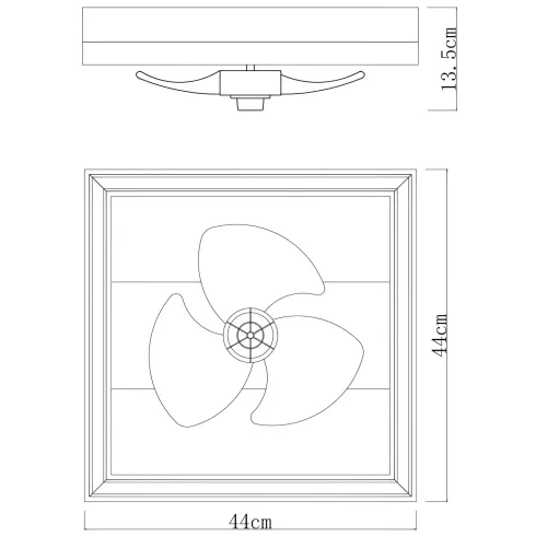 Ventilatore da Soffitto con Luce LED Nero Legno Quadrato Moderno