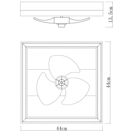 Ventilatore da Soffitto con Luce LED Nero Legno Quadrato Moderno