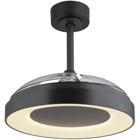 Ventilatore da Soffitto con Luce Grigio 91 cm LED RGB Pale Richiudibili