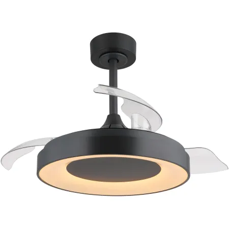 Ventilatore da Soffitto con Luce Grigio 91 cm LED RGB Pale Richiudibili