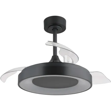Ventilatore da Soffitto con Luce Grigio 91 cm LED RGB Pale Richiudibili