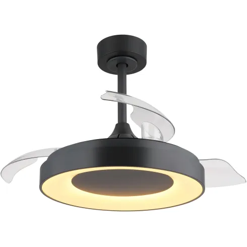Ventilatore da Soffitto con Luce Grigio 91 cm LED RGB Pale Richiudibili