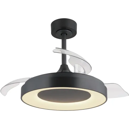 Ventilatore da Soffitto con Luce Grigio 91 cm LED RGB Pale Richiudibili