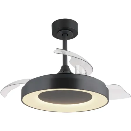 Ventilatore da Soffitto con Luce Grigio 91 cm LED RGB Pale Richiudibili