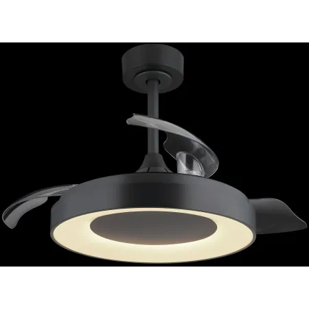 Ventilatore da Soffitto con Luce Grigio 91 cm LED RGB Pale Richiudibili