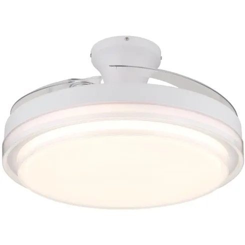 Ventilatore Soffitto con Luce Bianco 106 cm LED CCT Pale Richiudibili