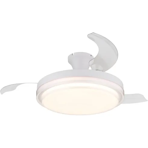 Ventilatore Soffitto con Luce Bianco 106 cm LED CCT Pale Richiudibili
