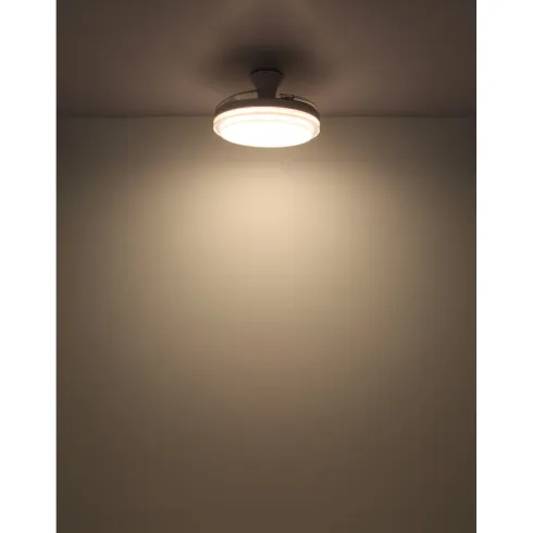 Ventilatore Soffitto con Luce Bianco 106 cm LED CCT Pale Richiudibili