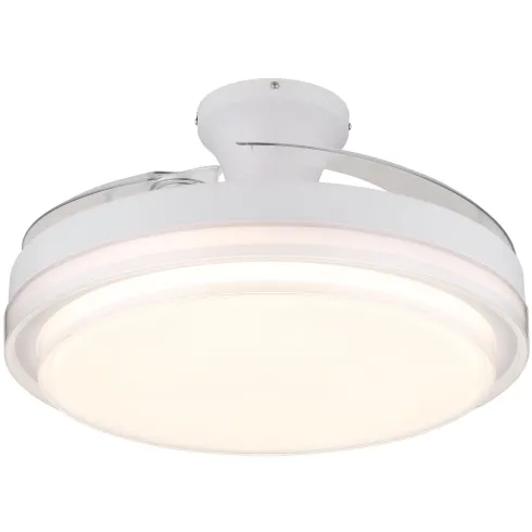 Ventilatore Soffitto con Luce Bianco 106 cm LED CCT Pale Richiudibili