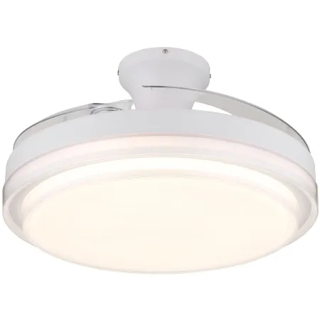 Ventilatore Soffitto con Luce Bianco 106 cm LED CCT Pale Richiudibili