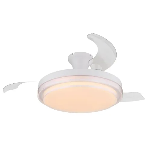 Ventilatore Soffitto con Luce Bianco 106 cm LED CCT Pale Richiudibili