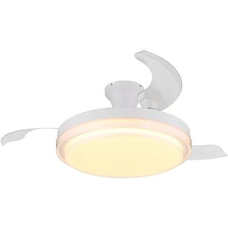 Ventilatore Soffitto con Luce Bianco 106 cm LED CCT Pale Richiudibili