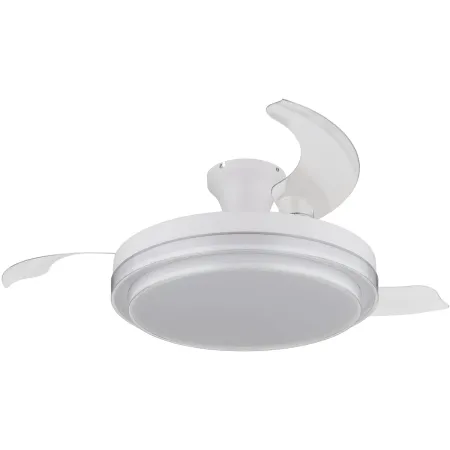 Ventilatore Soffitto con Luce Bianco 106 cm LED CCT Pale Richiudibili