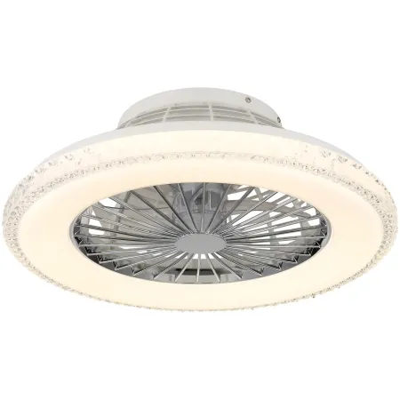 Ventilatore da Soffitto con Luce Bianco Cristalli LED CCT Telecomando