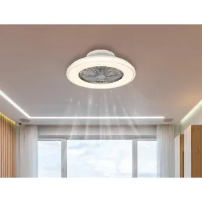 Ventilatore da Soffitto con Luce Bianco Cristalli LED CCT Telecomando 2
