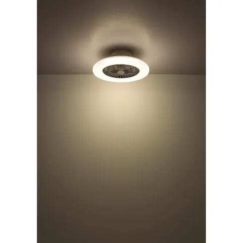 Ventilatore da Soffitto con Luce Bianco Cristalli LED CCT Telecomando