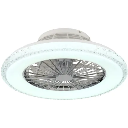 Ventilatore da Soffitto con Luce Bianco Cristalli LED CCT Telecomando