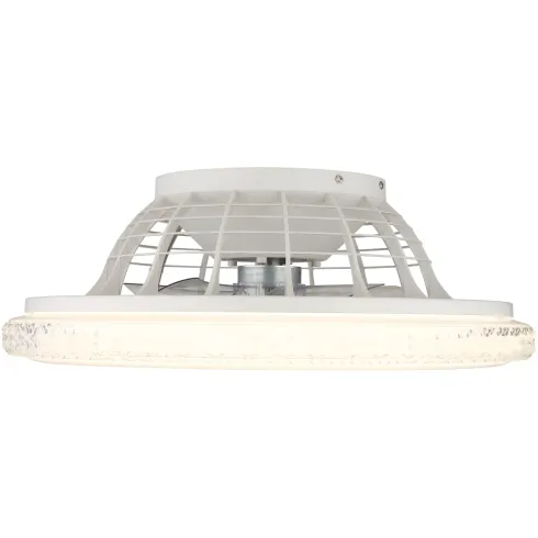 Ventilatore da Soffitto con Luce Bianco Cristalli LED CCT Telecomando