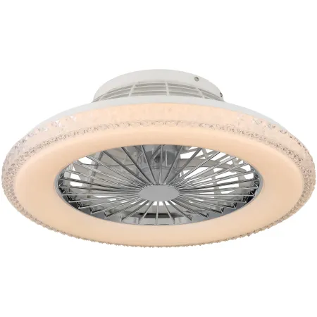Ventilatore da Soffitto con Luce Bianco Cristalli LED CCT Telecomando
