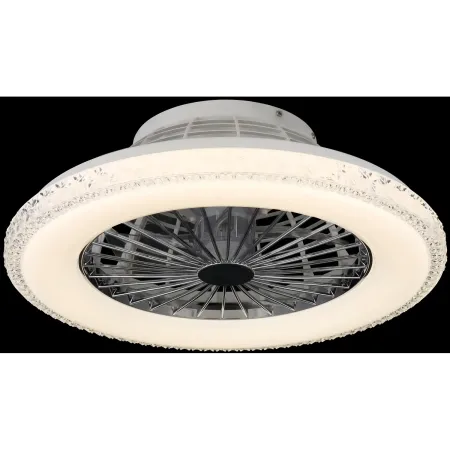 Ventilatore da Soffitto con Luce Bianco Cristalli LED CCT Telecomando