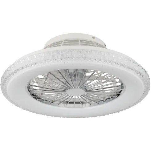 Ventilatore da Soffitto con Luce Bianco Cristalli LED CCT Telecomando