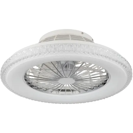 Ventilatore da Soffitto con Luce Bianco Cristalli LED CCT Telecomando