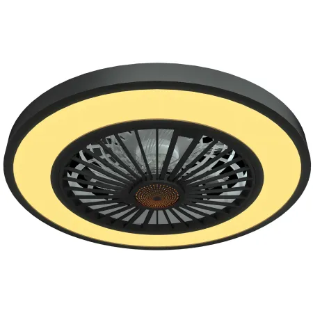 Ventilatore da Soffitto con Luce 54 cm Nero Telecomando Luce Notturna