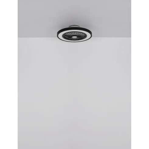 Ventilatore da Soffitto con Luce 54 cm Nero Telecomando Luce Notturna