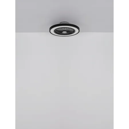 Ventilatore da Soffitto con Luce 54 cm Nero Telecomando Luce Notturna