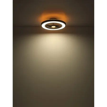 Ventilatore da Soffitto con Luce 54 cm Nero Telecomando Luce Notturna