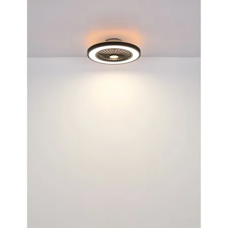 Ventilatore da Soffitto con Luce 54 cm Nero Telecomando Luce Notturna