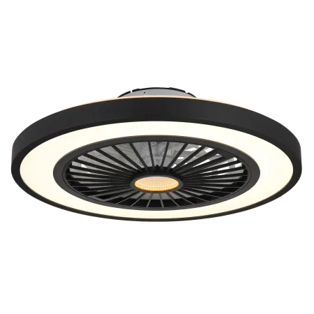 Ventilatore da Soffitto con Luce 54 cm Nero Telecomando Luce Notturna