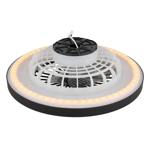 Ventilatore da Soffitto con Luce 54 cm Nero Telecomando Luce Notturna