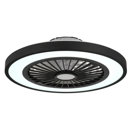 Ventilatore da Soffitto con Luce 54 cm Nero Telecomando Luce Notturna