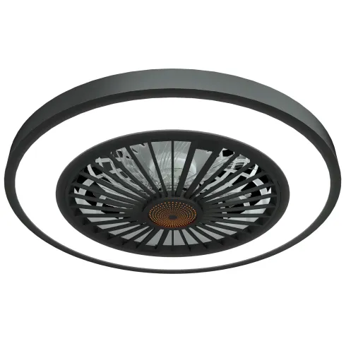 Ventilatore da Soffitto con Luce 54 cm Nero Telecomando Luce Notturna