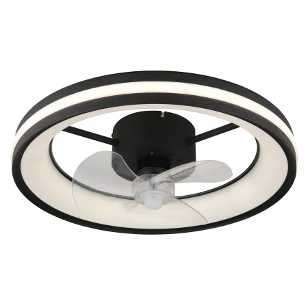 Ventilatore Soffitto con Luce LED Dimmerabile Nero 3 Pale Trasparenti