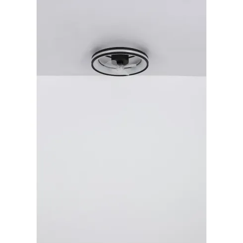 Ventilatore Soffitto con Luce LED Dimmerabile Nero 3 Pale Trasparenti