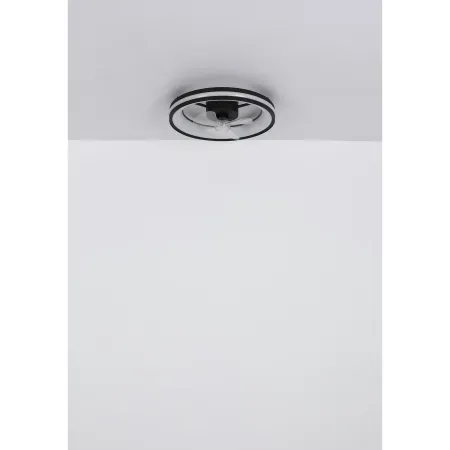Ventilatore Soffitto con Luce LED Dimmerabile Nero 3 Pale Trasparenti