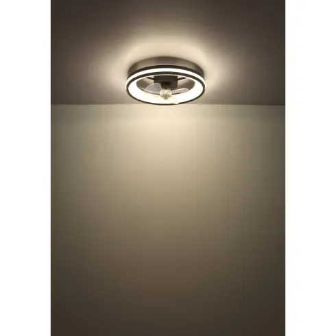 Ventilatore Soffitto con Luce LED Dimmerabile Nero 3 Pale Trasparenti
