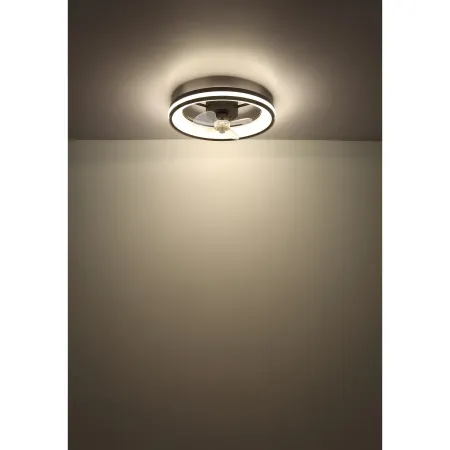 Ventilatore Soffitto con Luce LED Dimmerabile Nero 3 Pale Trasparenti