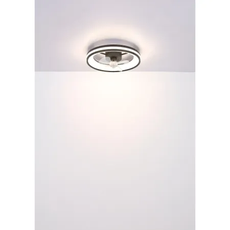 Ventilatore Soffitto con Luce LED Dimmerabile Nero 3 Pale Trasparenti