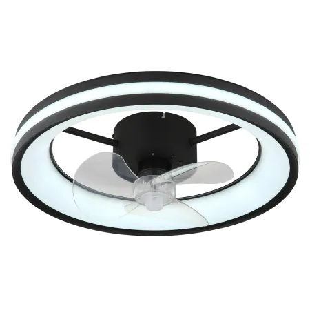 Ventilatore Soffitto con Luce LED Dimmerabile Nero 3 Pale Trasparenti