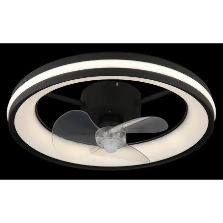 Ventilatore Soffitto con Luce LED Dimmerabile Nero 3 Pale Trasparenti