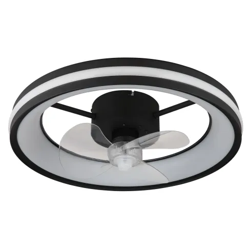 Ventilatore Soffitto con Luce LED Dimmerabile Nero 3 Pale Trasparenti