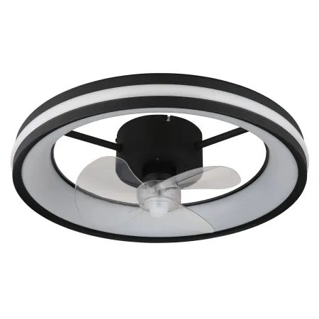 Ventilatore Soffitto con Luce LED Dimmerabile Nero 3 Pale Trasparenti