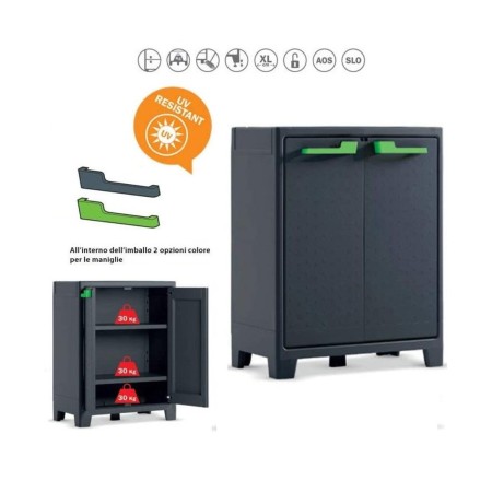 Keter Armadio Basso da Esterno in Resina Antipioggia Terrazzo Giardino Balcone | BricoShop24